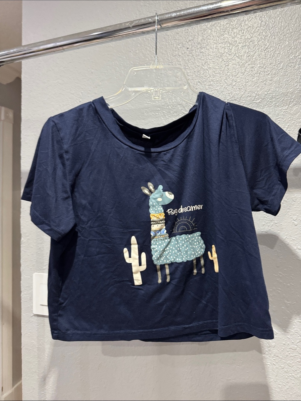 SHEIN Navy Blue 'Daydreamer' Llama Graphic Tee